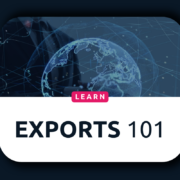 Exports and exporting goods thumbnail with digital globe in the background