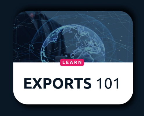 Exports and exporting goods thumbnail with digital globe in the background