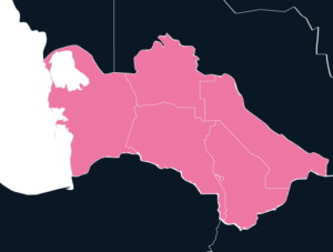 Turkmenistan map outline in pink