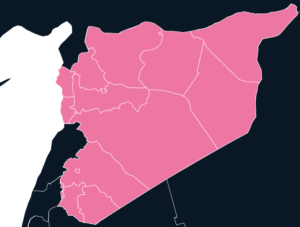 Syria map outline in pink